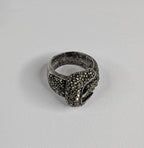 Sterling Silver and Marcasite ATI Belt Buckle Statement ring size 6