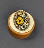 Faux Plique A Jour Overlay Shadow Box Features Oval Brooch Pin