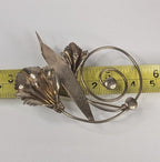 Vintage Hand Made Sterling Silver Calla Lily Brooch Art Nouveau with Copper tone finish