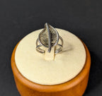 Vintage Filigree Poplar Leaf Ring: Handmade 925 Sterling Silver, Size 6.75-7