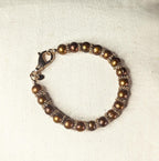 Vintage Honora Bronze Freshwater Pearl and Gold Tone Beaded Bracelet