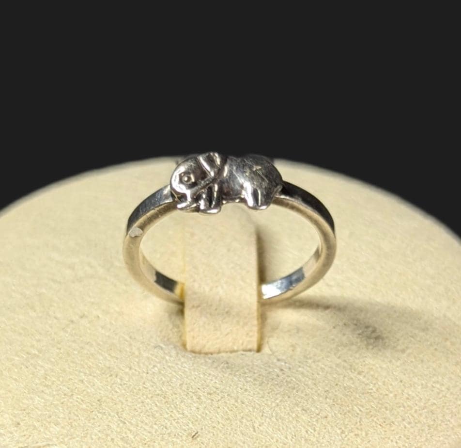 Dainty Vintage Lucky Elephant Ring, 925 Sterling Silver