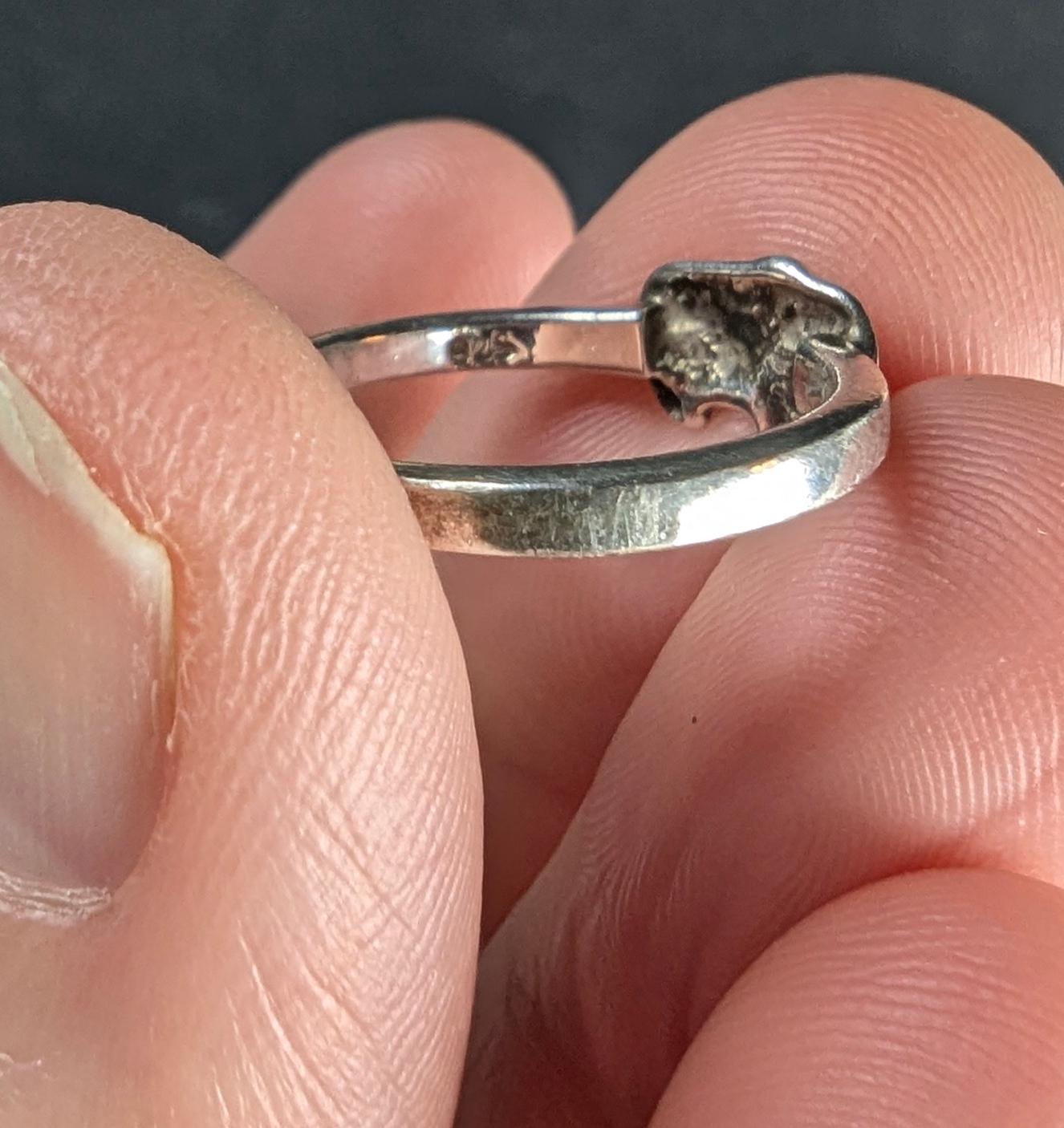 Dainty Vintage Lucky Elephant Ring, 925 Sterling Silver