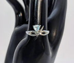 Vintage Sterling Silver Natural Sky Blue Topaz Statement Ring Size 8.5
