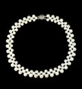 Vintage Triple Strand Button Pearl Collar Necklace 14K GF Clasp