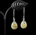 Sterling Green Quartz Dangle Earrings with Green Crystal Accents