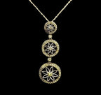 Sterling Silver Gold Overlay Peridot Stone Flower Pendant Necklace