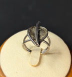 Vintage Filigree Poplar Leaf Ring: Handmade 925 Sterling Silver, Size 6.75-7