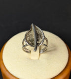Vintage Filigree Poplar Leaf Ring: Handmade 925 Sterling Silver, Size 6.75-7