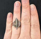 Vintage Filigree Poplar Leaf Ring: Handmade 925 Sterling Silver, Size 6.75-7