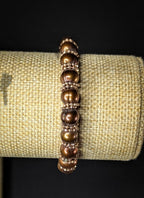 Vintage Honora Bronze Freshwater Pearl and Gold Tone Beaded Bracelet