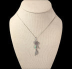 Vintage Sterling Silver Kokopelli Opal Inlay Pendant Necklace 18" Chain