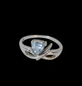 Vintage Sterling Silver Natural Sky Blue Topaz Statement Ring Size 8.5