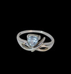 Vintage Sterling Silver Natural Sky Blue Topaz Statement Ring Size 8.5