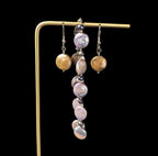 Vintage Sterling Silver Coin Pearl Bracelet and Earrings Curated Set