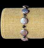 Vintage Sterling Silver Coin Pearl Bracelet and Earrings Curated Set