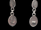 Vintage 950 Pure Sterling Dangle Earrings with Inset Blue and Orange Fire Opal