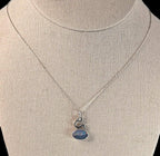 Vintage Signed 1974 Sterling Silver Dark Opal Pendant Necklace
