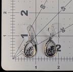 Vintage Sterling Silver Wildflower Teardrop Dangle Earrings, Floral Cutout