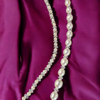 Vintage Mother & Baby Bracelet Set: Cultured Pearls, Crystal, Sterling Silver