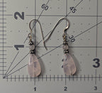 Sterling Silver Rose Quartz Drop Earrings – Vintage Gemstone Dangle Jewelry