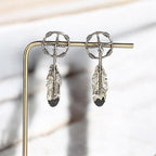 Vintage Navajo Sterling Silver Feather Dangle Earrings by Ernest Rangel, 1.75"