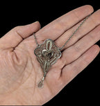Vintage Egyptian Revival Sterling Silver Pendant: Camel, Pyramid, Filigree - 1930s-40s