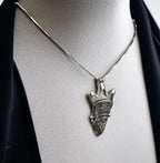 Vintage Sterling Silver Queen Nefertiti Pendant Necklace: Egyptian Revival Jewelry