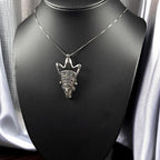 Vintage Sterling Silver Queen Nefertiti Pendant Necklace: Egyptian Revival Jewelry