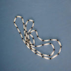 Vintage 30" Pearl, Onyx & 14K Gold Bead Necklace – Elegant Long Strand Jewelry