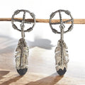 Vintage Navajo Sterling Silver Feather Dangle Earrings by Ernest Rangel, 1.75"