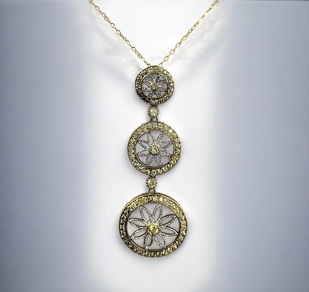 Sterling Silver Gold Overlay Peridot Stone Flower Pendant Necklace
