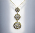 Sterling Silver Gold Overlay Peridot Stone Flower Pendant Necklace