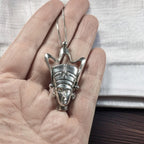 Vintage Sterling Silver Queen Nefertiti Pendant Necklace: Egyptian Revival Jewelry