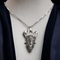 Vintage Sterling Silver Queen Nefertiti Pendant Necklace: Egyptian Revival Jewelry