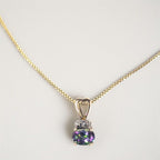 Mystic Topaz Pendant: Gold Over Sterling Silver, Diamond Accent, 18" Chain