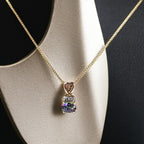 Mystic Topaz Pendant: Gold Over Sterling Silver, Diamond Accent, 18" Chain