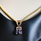 Mystic Topaz Pendant: Gold Over Sterling Silver, Diamond Accent, 18" Chain