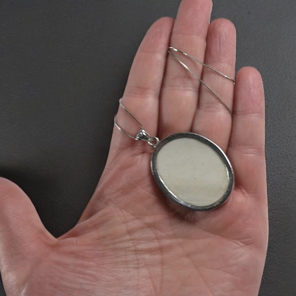 Antique Chinese Porcelain Shard Necklace: Sterling Silver, Qing Dynasty Style