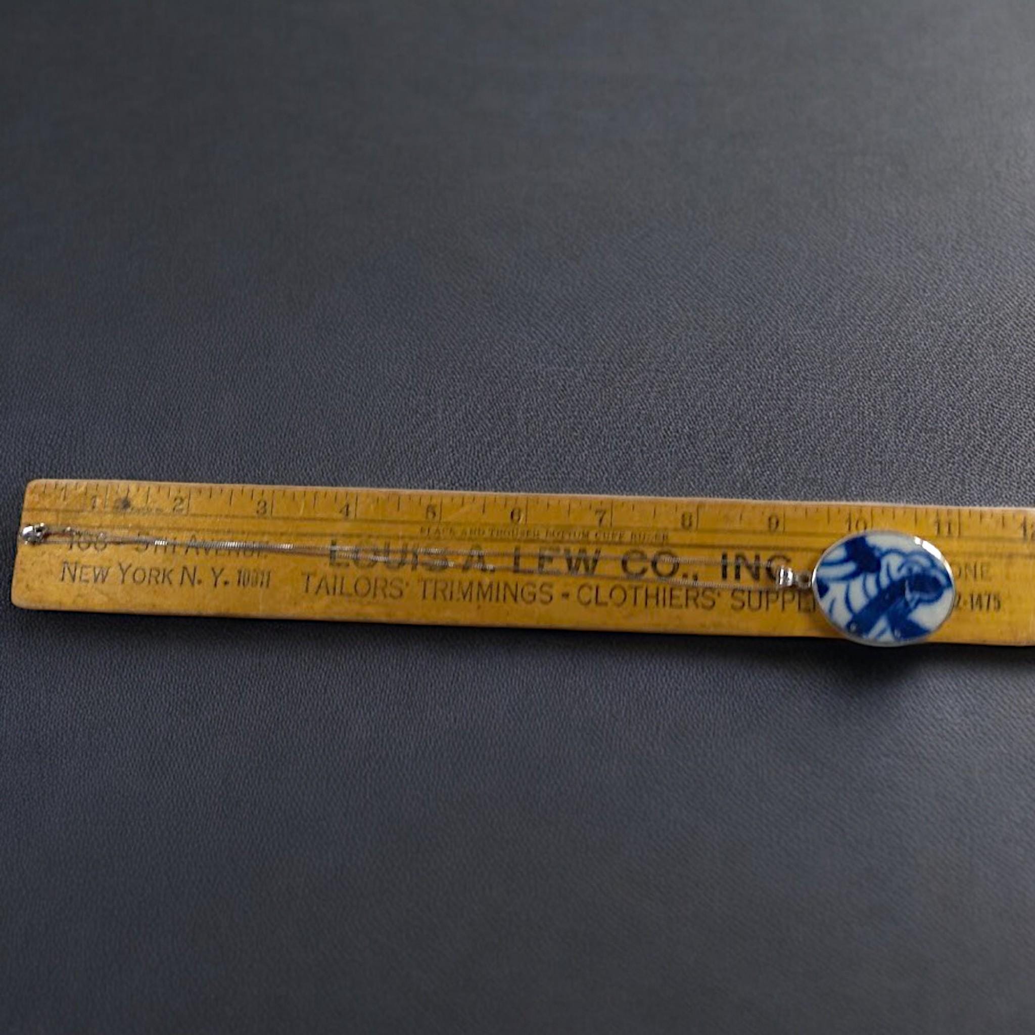Antique Chinese Porcelain Shard Necklace: Sterling Silver, Qing Dynasty Style