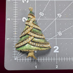 Vintage JJ Christmas Tree Brooch with Rhinestone Garland, Copyright Mark
