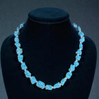 Turquoise Nugget Pearl Necklace Sterling Silver Adjustable 16–19"
