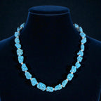 Turquoise Nugget Pearl Necklace Sterling Silver Adjustable 16–19"