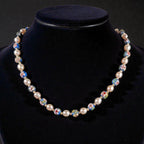 Vintage Estate Cloisonné & Pearl Necklace, 14K Gold Spacers, Marked 585