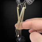 Vintage 14K Gold Fringe Chandelier Earrings Pearl Accents 11.1 Grams