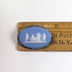 Sterling Silver Wedgwood Blue Jasperware Cameo Brooch, Dated 1969