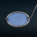 Sterling Silver Wedgwood Blue Jasperware Cameo Brooch, Dated 1969