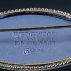 Sterling Silver Wedgwood Blue Jasperware Cameo Brooch, Dated 1969