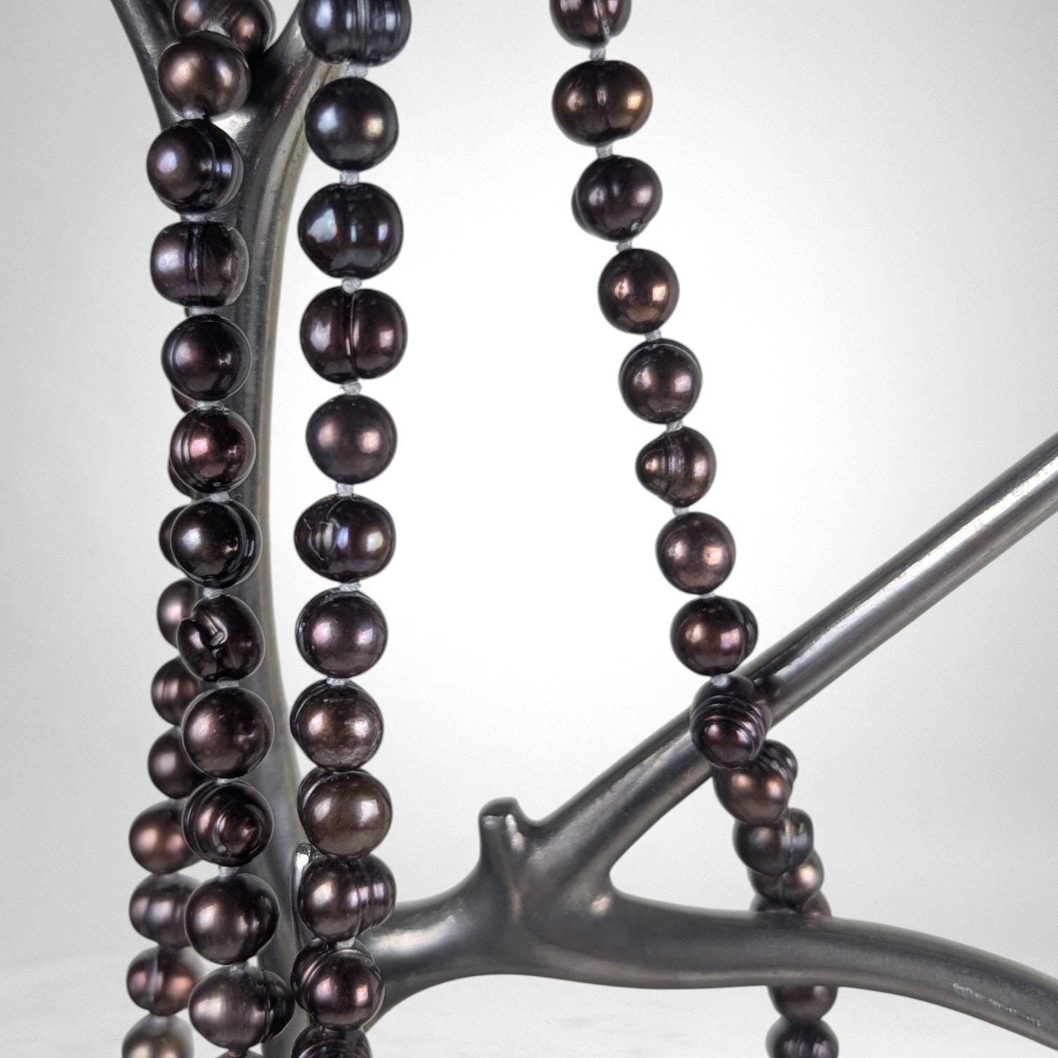 Vintage Chocolate Freshwater Pearl Necklace, 60"