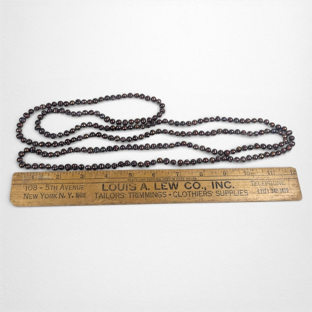 Vintage Chocolate Freshwater Pearl Necklace, 60"
